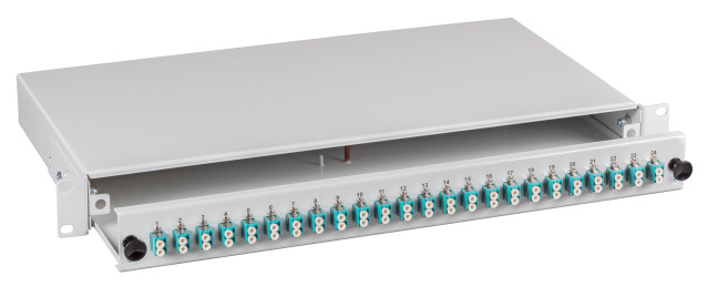 Optický patch panel LC 50/125µ, OM3, 48 pigtailov/24 adaptérov, a.n. BA71902TS.48OM3