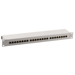 Patch panel STP 24xRJ45 Cat.6A, 19“ 1U, RAL9005 čierny