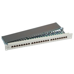 Patch panel STP 24xRJ45 Cat.6, 19“ 1U, RAL7035 šedý