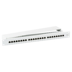 Patch panel STP 24xRJ45 Cat.5e, 19“ 1U, RAL7035 šedý
